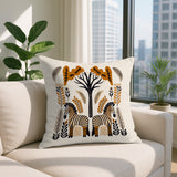 Zuby Zebra Reversible Indoor/Outdoor Square Pillow in Orange - Size 20x20