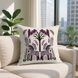 Zuby Zebra Reversible Indoor/Outdoor Square Pillow in Purple - Size 20x20