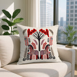 Zuby Zebra Reversible Indoor/Outdoor Square Pillow in Red - Size 20x20