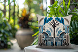 Zuby Zebra Reversible Indoor/Outdoor Square Pillow in Turquoise - Size 20x20
