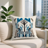 Zuby Zebra Reversible Indoor/Outdoor Square Pillow in Turquoise - Size 20x20