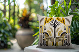 Zuby Zebra Reversible Indoor/Outdoor Square Pillow in Yellow - Size 20x20