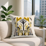 Zuby Zebra Reversible Indoor/Outdoor Square Pillow in Yellow - Size 20x20