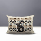 Zuko Rabbit Reversible Indoor/Outdoor Lumbar Pillow in Beige - Size 25x18