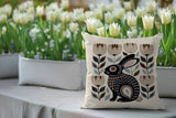 Zuko Rabbit Reversible Indoor/Outdoor Square Pillow in Beige - Size 20x20