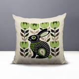 Zuko Rabbit Reversible Indoor/Outdoor Square Pillow in Chartreuse - Size 20x20
