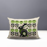 Zuko Rabbit Reversible Indoor/Outdoor Lumbar Pillow in Chartreuse - Size 25x18