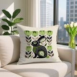Zuko Rabbit Reversible Indoor/Outdoor Square Pillow in Chartreuse - Size 20x20