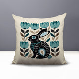 Zuko Rabbit Reversible Indoor/Outdoor Square Pillow in Emerald - Size 20x20