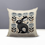 Zuko Rabbit Reversible Indoor/Outdoor Square Pillow in Gray - Size 20x20