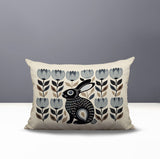 Zuko Rabbit Reversible Indoor/Outdoor Lumbar Pillow in Gray - Size 25x18