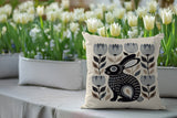 Zuko Rabbit Reversible Indoor/Outdoor Square Pillow in Gray - Size 20x20