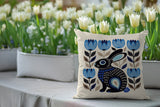 Zuko Rabbit Reversible Indoor/Outdoor Square Pillow in Navy Blue - Size 20x20