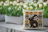 Zuko Rabbit Reversible Indoor/Outdoor Square Pillow in Orange - Size 20x20