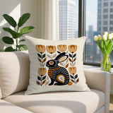 Zuko Rabbit Reversible Indoor/Outdoor Square Pillow in Orange - Size 20x20