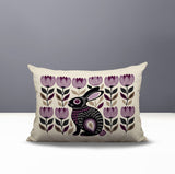 Zuko Rabbit Reversible Indoor/Outdoor Lumbar Pillow in Purple - Size 25x18