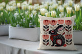 Zuko Rabbit Reversible Indoor/Outdoor Square Pillow in Red - Size 20x20