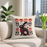 Zuko Rabbit Reversible Indoor/Outdoor Square Pillow in Red - Size 20x20