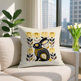 Zuko Rabbit Reversible Indoor/Outdoor Square Pillow in Yellow - Size 20x20
