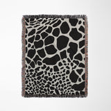 Zuma Animal Print Cotton Blend Blanket Throw in Black, full view