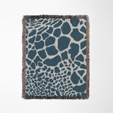 Zuma Animal Print Cotton Blend Blanket Throw in Blue, full view