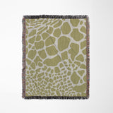 Zuma Animal Print Cotton Blend Blanket Throw in Chartreuse, full view