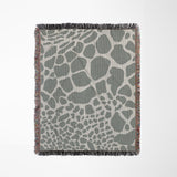 Zuma Animal Print Cotton Blend Blanket Throw in Gray, full view