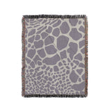 Zuma Animal Print Cotton Blend Blanket Throw in Periwinkle, full view