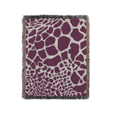 Zuma Animal Print Cotton Blend Blanket Throw in Purple, full view