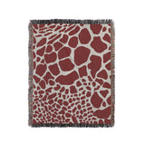 Zuma Animal Print Cotton Blend Blanket Throw in Red, full view