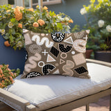 Zyra Abstract Reversible Indoor/Outdoor Lumbar Pillow