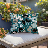 Zyra Abstract Reversible Indoor/Outdoor Lumbar Pillow