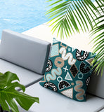 Zyra Abstract Reversible Indoor/Outdoor Square Pillow