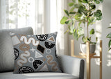 Zyra Abstract Reversible Indoor/Outdoor Square Pillow