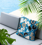 Zyra Abstract Reversible Indoor/Outdoor Square Pillow