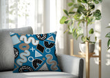 Zyra Abstract Reversible Indoor/Outdoor Square Pillow