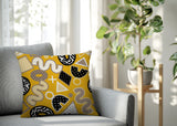 Zyra Abstract Reversible Indoor/Outdoor Square Pillow