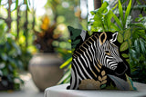 Zyri Zebra Reversible Indoor/Outdoor Square Pillow