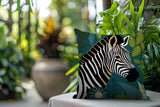 Zyri Zebra Reversible Indoor/Outdoor Square Pillow