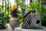Zyri Zebra Lumbar Indoor/Outdoor Throw Pillow