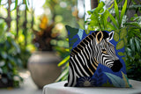 Zyri Zebra Reversible Indoor/Outdoor Square Pillow