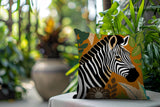 Zyri Zebra Lumbar Indoor/Outdoor Throw Pillow