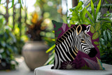Zyri Zebra Reversible Indoor/Outdoor Square Pillow