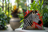 Zyri Zebra Reversible Indoor/Outdoor Square Pillow