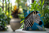 Zyri Zebra Reversible Indoor/Outdoor Square Pillow