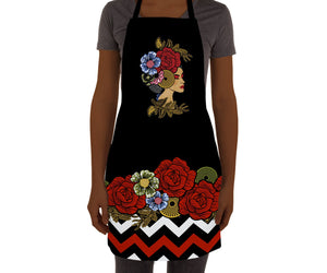 Floral Woman Illustration Apron