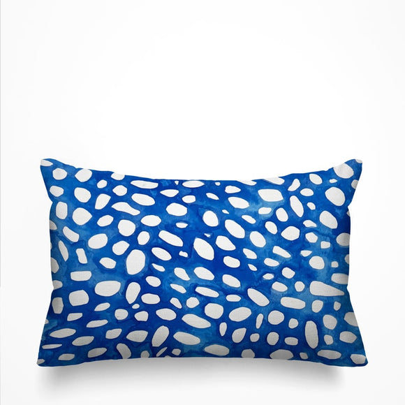 Blue Indigo water color Decorative Pillow Cover. Blue and White Decorative Cushion, African Fabric, Blue and White Geometric Pillow, Navy Abstract Boho Pillow Cover, Indigo Cushion Fabric Pillow Cover, ulli, ullihome, buy black, black owned, living room decor, office decor, bedroom decor, throw sham, pillow cover, bgm art, african art, african american art, black girl magic