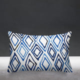 Blue Indigo geometric water color Decorative Pillow Cover. Blue and White Decorative Cushion, African Fabric, Blue and White Geometric Pillow, Geometric Indigo Watercolor Lumbar Pillow, Navy Diamond Pillow Cover, Indigo Cushion, Abstract Floral Fabric Pillow Cover, ulli, ullihome, throw sham, pillow cover, living room decor, office decor, bedroom decor, bgm art, melanin art, black girl magic, african art, african american art, abstract art