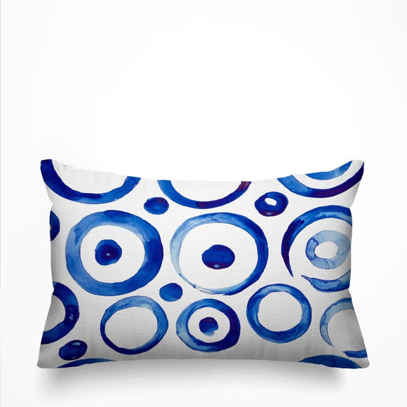 Blue Indigo geometric water color Decorative Pillow Cover. Blue and White Decorative Cushion, African Fabric, Blue and White Geometric Pillow, Geometric Indigo Watercolor Lumbar Pillow, Navy Diamond Pillow Cover, Indigo Cushion, Abstract Floral Fabric Pillow Cover, ulli, ullihome, throw sham, pillow cover, living room decor, bedroom decor, office decor, melanin art, bgm art, black girl magic, african art, african american art