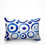 Blue Indigo geometric water color Decorative Pillow Cover. Blue and White Decorative Cushion, African Fabric, Blue and White Geometric Pillow, Geometric Indigo Watercolor Lumbar Pillow, Navy Diamond Pillow Cover, Indigo Cushion, Abstract Floral Fabric Pillow Cover, ulli, ullihome, throw sham, pillow cover, living room decor, bedroom decor, office decor, melanin art, bgm art, black girl magic, african art, african american art